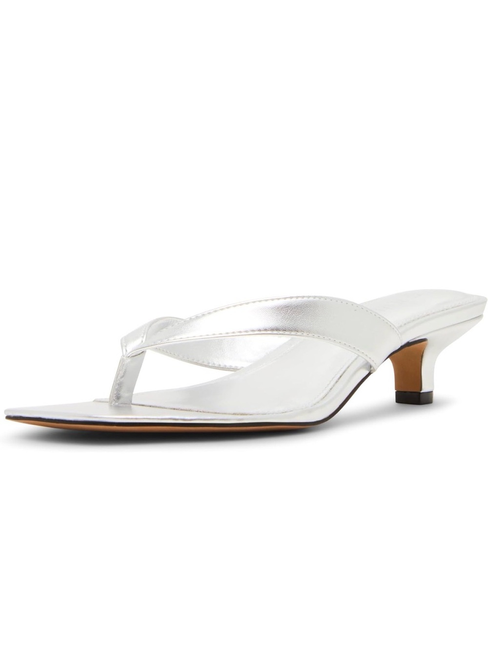 Steve Madden Tracie Metallic Silver Leather Thong Sandals NWT Size 9